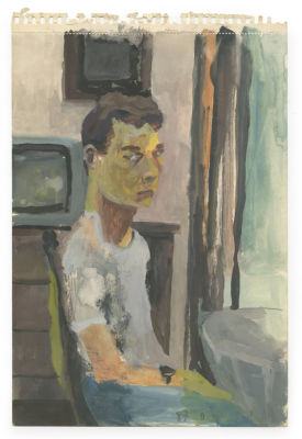 Ran Hadari (b. 1962) – Portrait – Gouache on Paper. Ran Hadari (b. 1962), Portrait. Paris, 1987. 