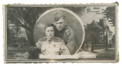 Photographic "Shana Tovah" Greeting Card from Buzău, Romania – WWII – Red Army Soldiers. "Shana 
