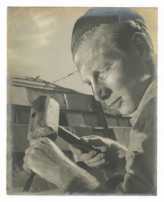 Working Man with a Hammer – Photograph by Helmar Lerski. Working Man with a Hammer, photograph 