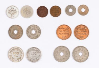 Collection of Coins from the British Mandate for Palestine. Large collection of mil coins from 