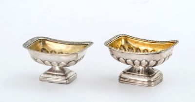 Two Silver Salt Dishes of the Mitteler Rebbe. Two silver salt dishes which belonged to Rebbe Dov 