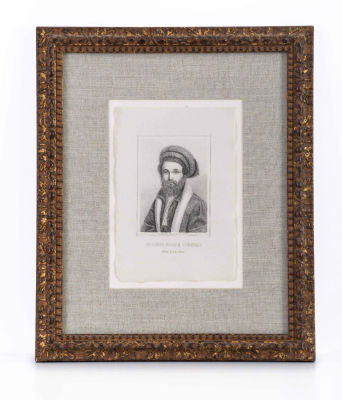 Portrait of Rabbi Joseph Schwarz, Author of Tevuot HaAretz – Lithograph – Philadelphia, 1850. The 