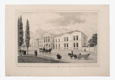 The Jewish Hospital in Hamburg, Built 1841 – Lithograph – Hamburg, 1840s. The description and 