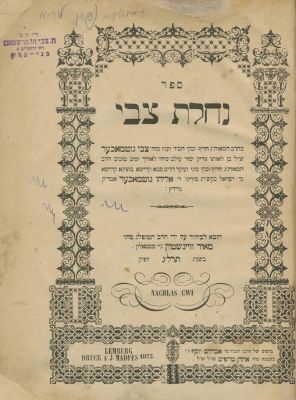 Nachalat Tzvi – Lviv, 1873 – First Edition – Segulah Book – Variant. The description and 