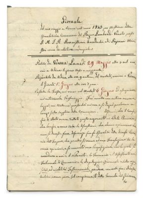 Handwritten Report – Journey to Vienna of a Delegation on Behalf of the Lombardo-Veneto Kingdom 