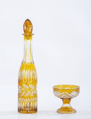 Wine Decanter and Goblet Bought by the Rebbe Rayatz as Gift for His Daughter Rebbetzin Chanah 
