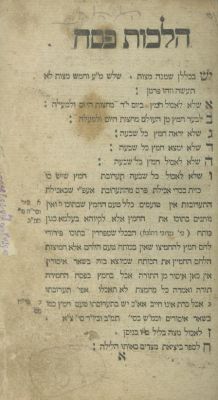 Shulchan Aruch HaRav – Part I: Laws of Pesach – First Edition – Shklow, 1814 – Copy of Rebbe 