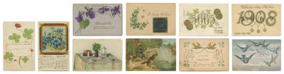 Collection of Some 1,000 "Shanah Tovah" Postcards – Postcards Decorated with Birds and Flowers 