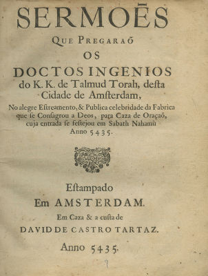 Sermons in Honor of the Inauguration of the Portuguese Synagogue in Amsterdam – Fine Engravings 