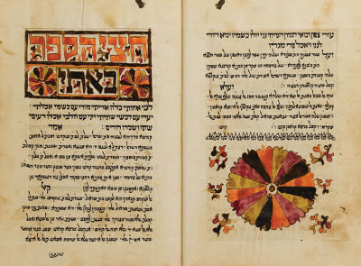 Artistically Decorated Manuscript by Yitzchak Meir Chaim Moshe Gabbai of Baghdad – Passover 