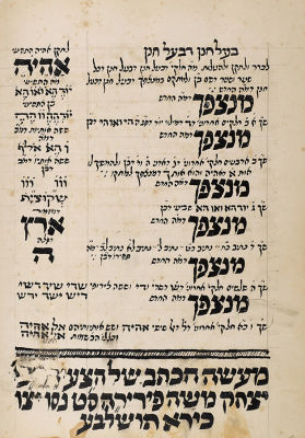 Manuscript, Siddur Kavanot HaRashash for Passover Night and the Counting of the Omer – Scribed 