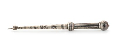 Silver Torah Pointer Decorated with Niello – Iraq, Early Decades of the 20th Century. Torah