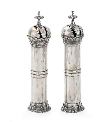 Pair of Torah Finials – Saint Petersburg, 1884. Pair of Torah finials. Petrograd (present-day