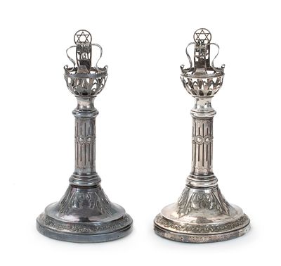 Pair of Torah Finials – Paris / Bischheim, Alsace, 19th Century. Pair of Torah finials. Paris