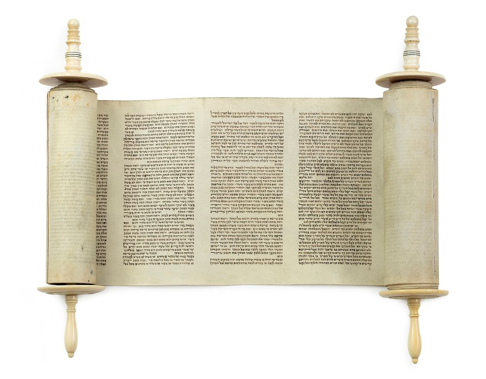 Miniature Torah Scroll – Poland, 19th Century. Miniature Torah scroll. [Poland?, ca. 19th 