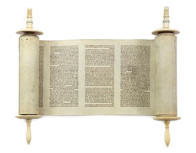 Miniature Torah Scroll – Poland, 19th Century. Miniature Torah scroll. [Poland?, ca. 19th century].