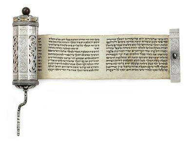 Esther Scroll in Elaborate Silver Case – Gift to High Commissioner Herbert Samuel. Esther scroll 