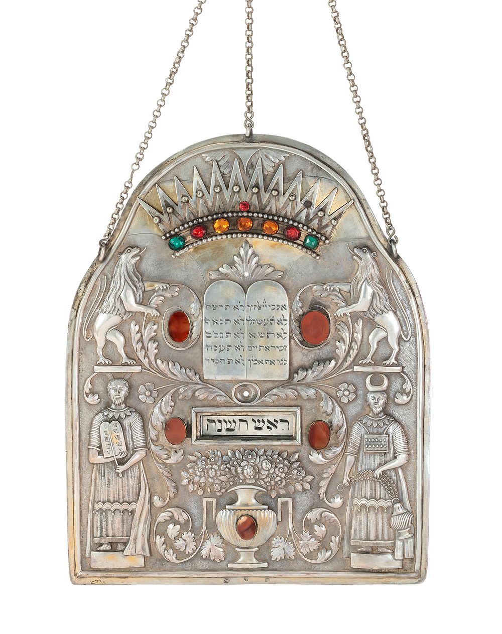 Torah Shield Inlaid with Gemstones – Franz Kaltenmarker – Brno, ca. 1815 – From the Wertheimer 