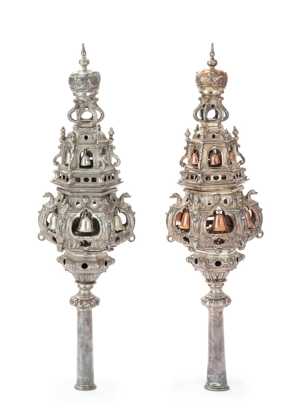 Important Pair of Torah Finials – Amsterdam, 1705 – Pieter van Hoven. Pair of Torah finials by 