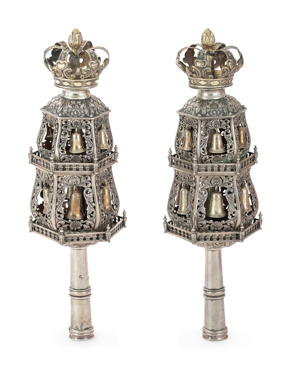 Pair of Silver Torah Finials – Amsterdam, 18th Century – Reyndert Ringnalda. Pair of Torah 