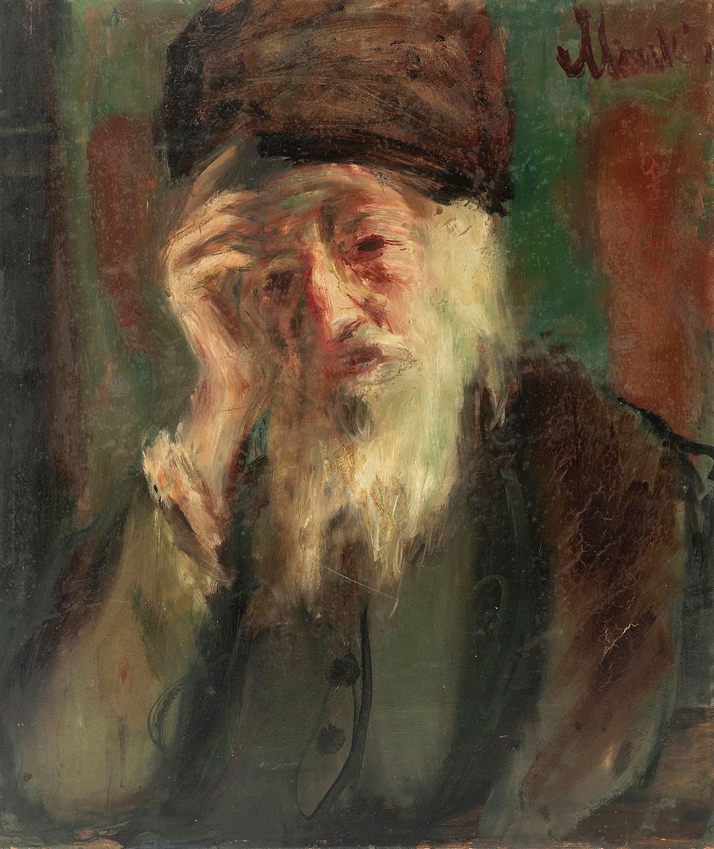 Zygmunt Menkes (1896-1986) – Torah Scholar – Oil on Masonite. Torah scholar. 
Oil on masonite. 