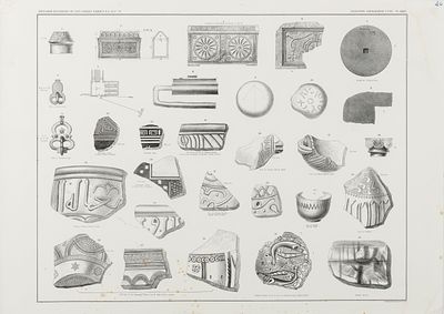 Palestine Exploration Fund – 49 Large Lithographic Plates – Plans and Drawings of the 