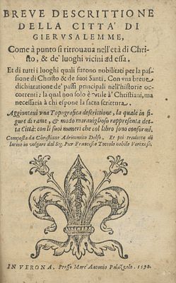Breve Descrittione della Città di Gierusalemme – Italian Translation of Christian van 