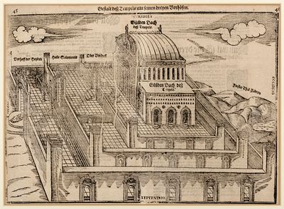 The Temple – Heinrich Bünting – Magdeburg, Late 16th Century. Gestalt Des Tempels Mit Seinen 