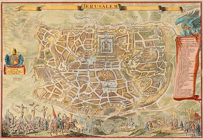 Hand-Colored Map of Jerusalem – Joseph Moxon – Published by Nicolas Visscher, Amsterdam, 1671. Je 