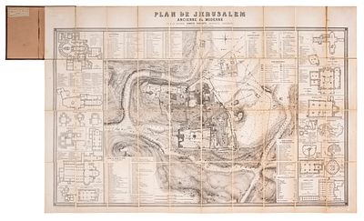 Map of Jerusalem – Ermete Pierotti – Paris, 19th Century. Plan de Jérusalem Ancienne et Moderne 