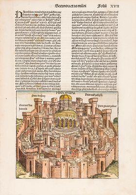 "Destruction of Jerusalem" / "Jerusalem" – Two Incunabula Leaves from the Nuremberg Chronicle – 