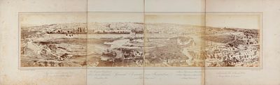 Panoramic Photograph of Jerusalem from the Mount of Olives – Christian Paier – Cairo, ca. 1860. " 
