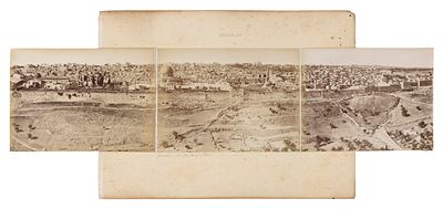 Early Panoramic Photograph of Jerusalem / Photograph of the Pool of Hezekiah. Panorama of 