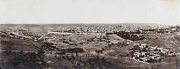 Two Panoramic Photographs of Jerusalem – American Colony Photographers – Hand-Painted Photograph. Image - 1