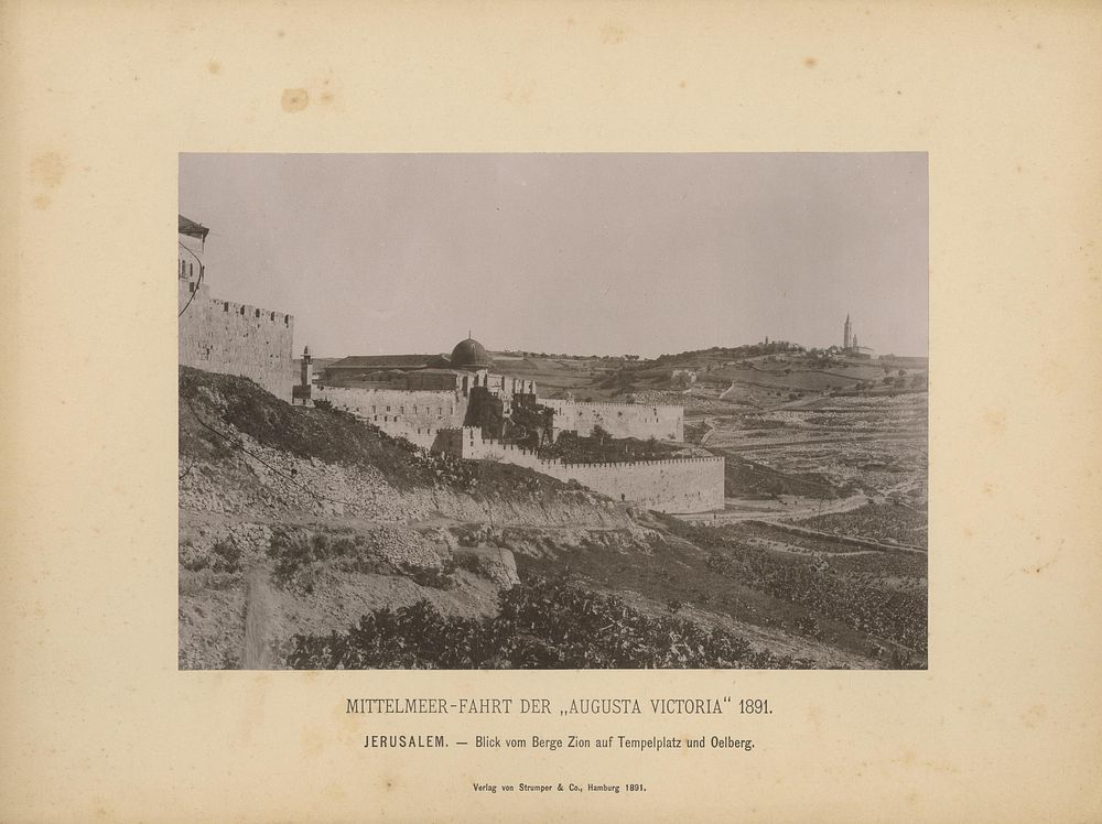Six Photographs of Jerusalem – Hamburg, 1891 – Voyage of the Ocean Liner "Augusta Victoria" to 