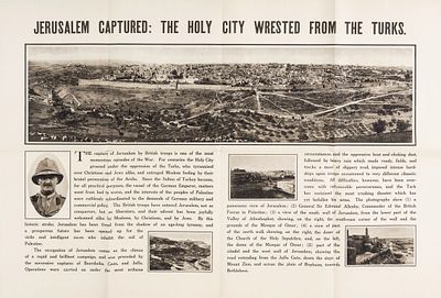 Large Poster – British Conquest of Jerusalem, 1917. Jerusalem Captured: The Holy City wrested 