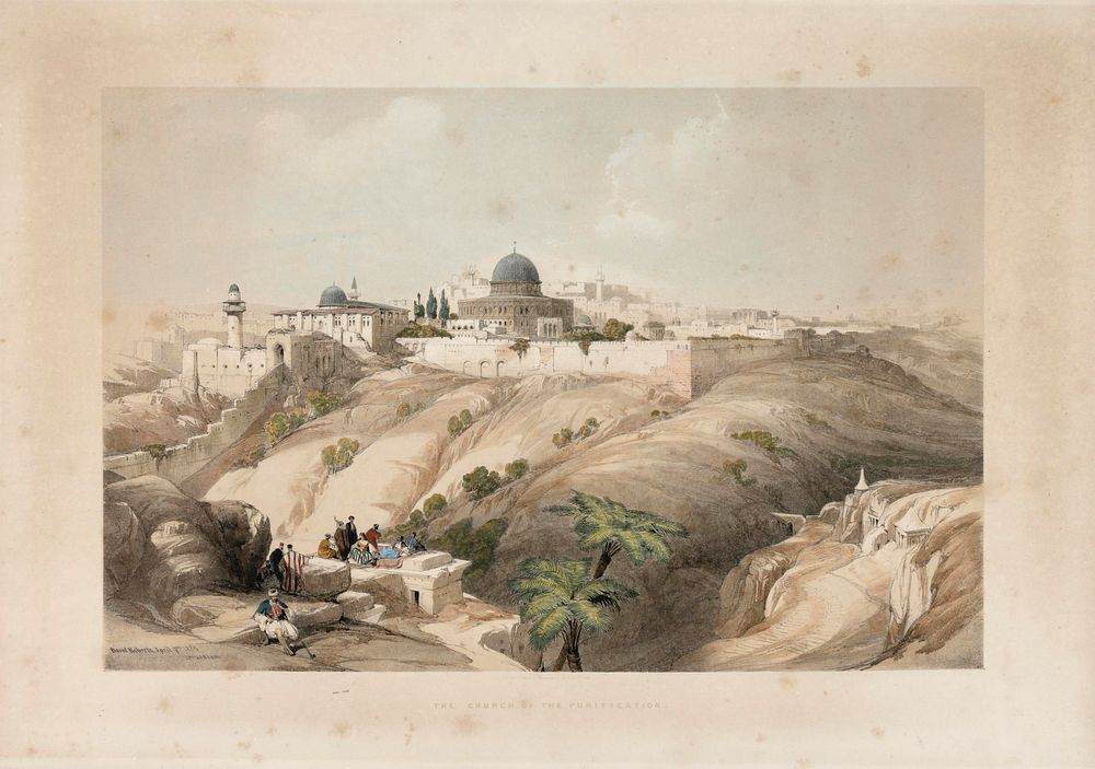 David Roberts – Assortment of Color Lithographs – London, 1842-1845 – Jerusalem and the Holy Land. 