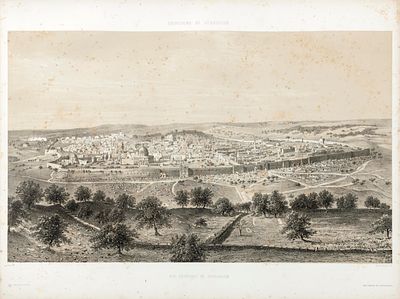 Elephant Folio of Lithographs – Paris, 19th Century. Large-format volume (elephant folio) of 