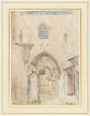 Henry Boddington (1849-1925) – Two Watercolors of Jerusalem Streets. Two watercolors of 