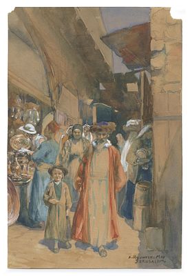 Anna Richter-May (1864-1955) – Street Scenes in Jerusalem – Assortment of Watercolors. Collection 
