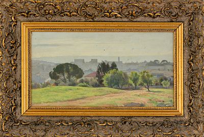 Shmuel Charuvi (1897-1965) – The Walls of Jerusalem – Oil on Canvas. The Walls of Jerusalem 