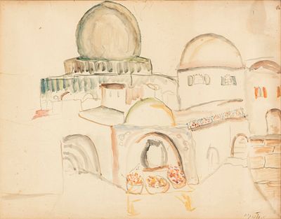 Avraham Melnikov (1892-1960) – Dome of the Rock – Watercolor on Paper. Dome of the Rock. 