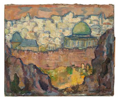 Jakob Steinhardt (1887-1968) – Dome of the Rock – Oil on Canvas. Dome of the Rock. 
Oil on 