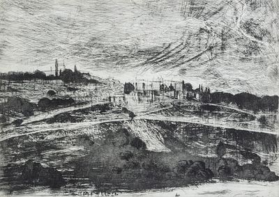 Ofer Lellouche (b. 1947) – Panoramic View of Jerusalem – Signed Etching. Panoramic view of 