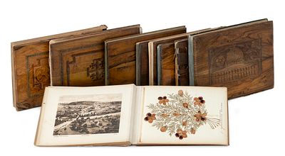 Collection of Pressed-Flower Albums, with Photographs and Prints – Souvenirs from the Holy Land 