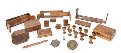 Collection of Olive Wood Souvenirs – Various Objects – Jerusalem, 20th Century. Assorted 