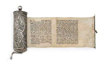 Miniature Esther Scroll in Silver Case – Ottoman Empire / The Balkans. Esther scroll housed in 