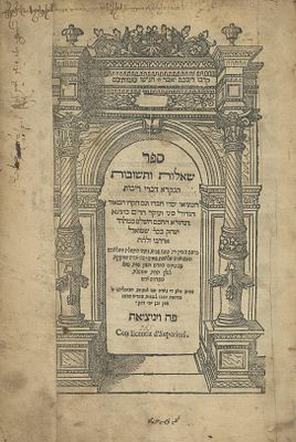 שו"ת דברי ריבות (רבי יצחק אדרבי) – ונציה, שמ"ז – עותק מיוחס. ספר שאלות ותשובות הנקרא דברי ריבות 