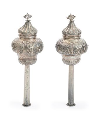 זוג "רימונים" לספר תורה – האימפריה העות'מאנית. זוג "רימונים" לספר תורה. [האימפריה 