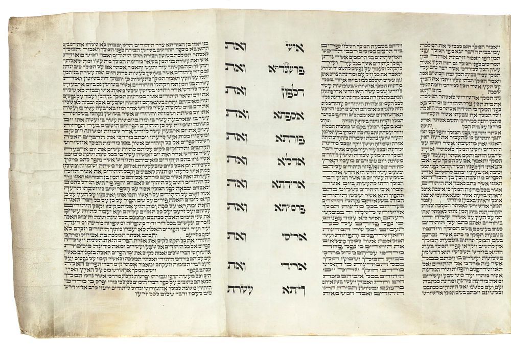 Esther Scroll in Large Format – Ca. 19th Century. The description and condition report appear 